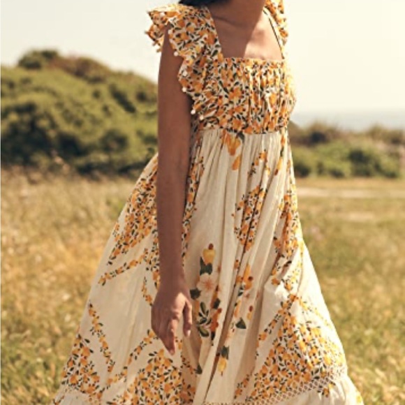 NWT FARM Rio Cashew Crossed Back Maxi Dress - Picture 6 of 14